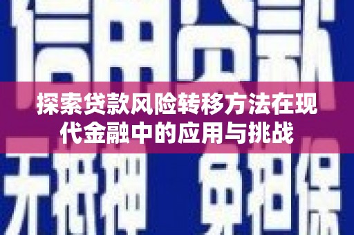 甘井子探索贷款风险转移方法在现代金融中的应用与挑战