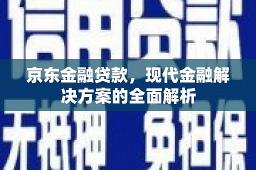 大社京东金融贷款，现代金融解决方案的全面解析
