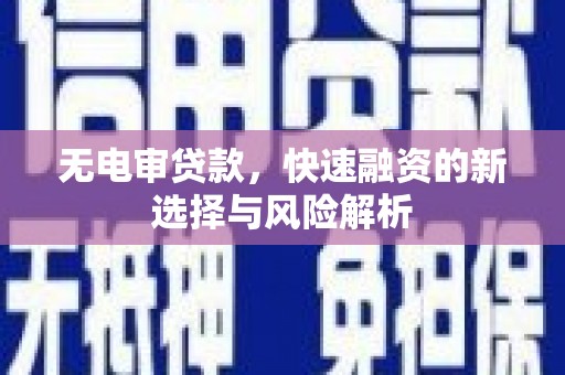 那曲无电审贷款，快速融资的新选择与风险解析