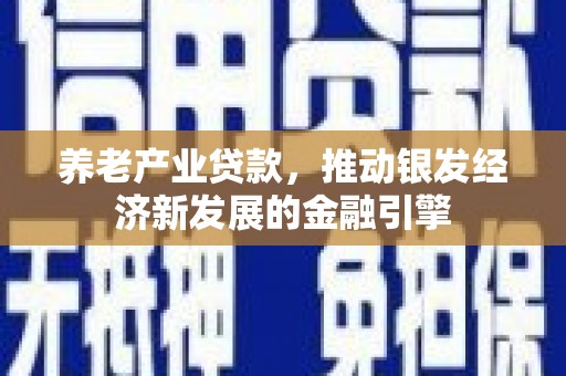 昔阳养老产业贷款，推动银发经济新发展的金融引擎